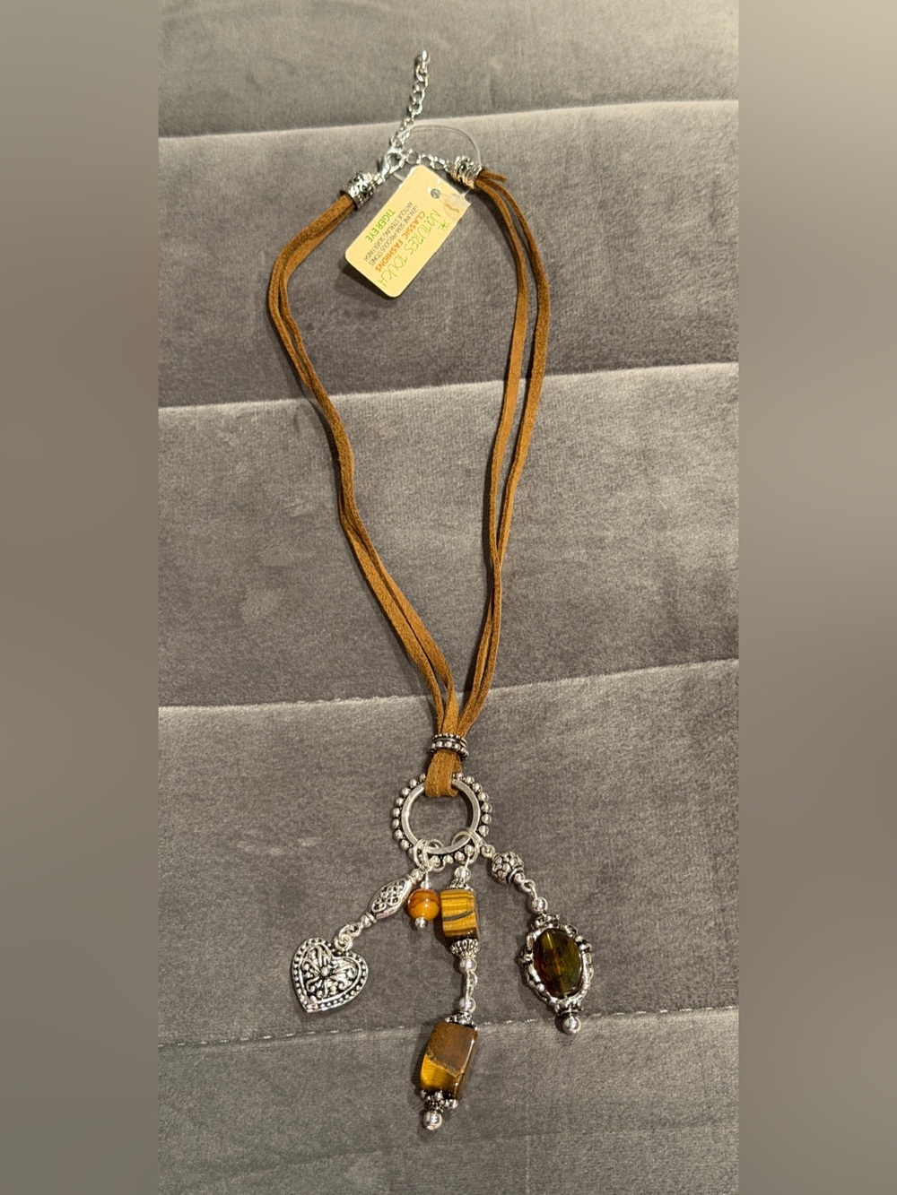 Boho necklace with tiger's eye stone - Picture 3 of 3